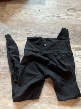 Lululemon Black High-Rise Leggings with Logo